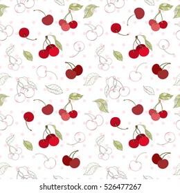 Seamless berry pattern can be used for wallpaper, website background, wrapping paper, invitation, flyer, banner or website. Hand drawn vector illustration of fruit background.