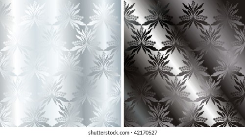 seamless berry texture vector(silver-black)