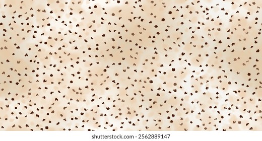 Seamless bg of beige lynx fur pattern with brown spots. Spotted animal pattern. Vector illustration with gradient mesh and overlay dots