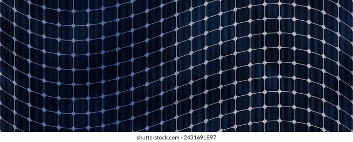 Perfecto para paneles solares monocristalinos fotovoltaicos curvados. Tecnología que ahorra energía. Una manera diferente de producir electricidad. Ilustración vectorial texturizada