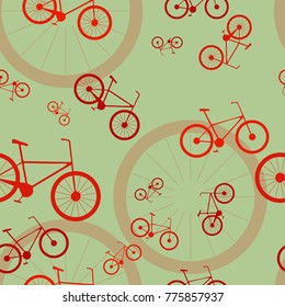 Seamless bicycle colorful pattern. Can be used in textiles, for book design, background. Vector illustration.
