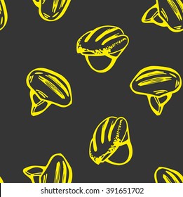 Seamless bicycle helmets.Vector Illustration