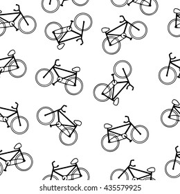 Seamless with bicycle icon. Bike vector illustration seamless for banner, card, invitation, textile, fabric, wrapping paper.