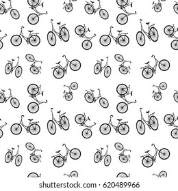 Seamless bicycle pattern. Stylish sporty print. Vector illustration. Background can be used for wallpaper, pattern fills, web page background, surface textures, fabric design.