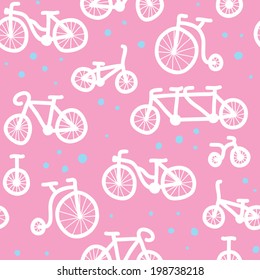 Seamless bicycle pink background