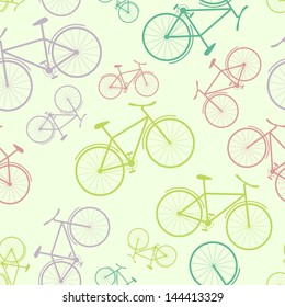 Seamless bicycle vector pattern. Can be used in textiles, for book design, website background.