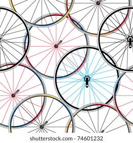 Seamless bicycle wheels pattern