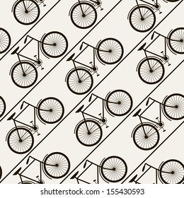 Seamless bicycles pattern. Stylish sporty print
