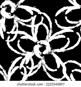 Seamless big flowers like retro print. Suit for decoration, textile, fabric, graphic vector.