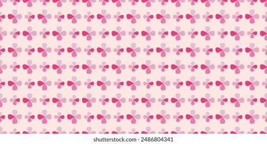 Vector de fondo de patrón de flores rosadas grandes y Pequeñas sin costuras 