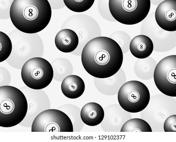 Seamless billiards balls pattern background. Vector illustration.