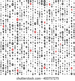 Seamless Binary Code Background. Vector Regular Numbers Texture. Abstract Chaotic Pattern