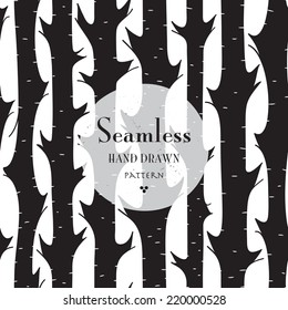 Seamless Birch trees pattern. Vector illustration