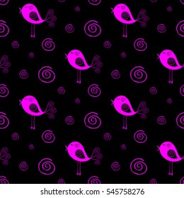 seamless bird pattern and background vector illustration