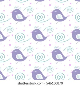 seamless bird pattern and background vector illustration