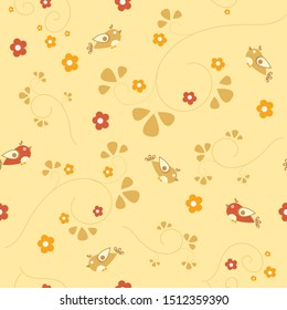 Seamless Bird Pattern. Modern Style. Vector Illustration