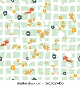 Seamless Bird Pattern. Modern Style. Vector Illustration