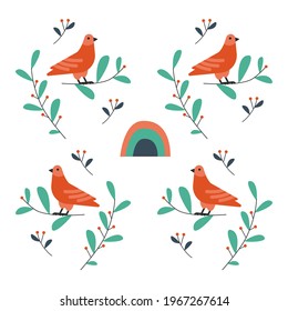 Seamless bird pattern with modern style ready to print. Pattern for kids, clothes, sewing, shirt and phone case. Bird vector illustration.