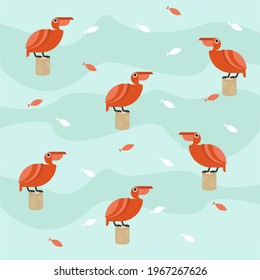 Seamless bird pattern with modern style ready to print. Pattern for kids, clothes, sewing, shirt and phone case. Bird vector illustration.