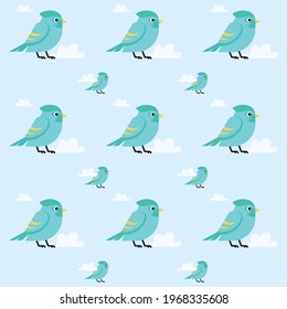Seamless bird pattern with modern style ready to print. Pattern for kids, clothes, sewing, shirt and phone case. Bird vector illustration.