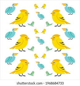 Seamless bird pattern for ornament and print. Pastel color bird vector background ready to use for cloth, fabric printing, and kids shirt.