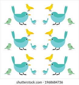 Seamless bird pattern for ornament and print. Pastel color bird vector background ready to use for cloth, fabric printing, and kids shirt.