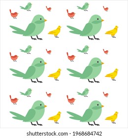 Seamless bird pattern for ornament and print. Pastel color bird vector background ready to use for cloth, fabric printing, and kids shirt.