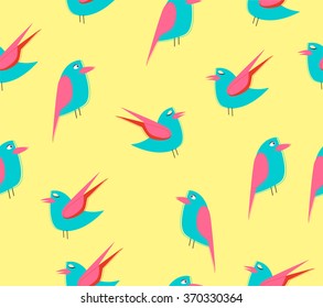 Seamless bird pattern. VEctor Illustration