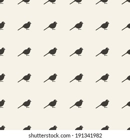 Seamless bird silhouette pattern. Repeating texture background