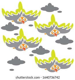 seamless bird simple color vector design