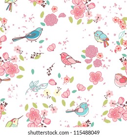 seamless bird theme pattern