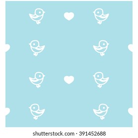 seamless Birds and hearts, vector image
