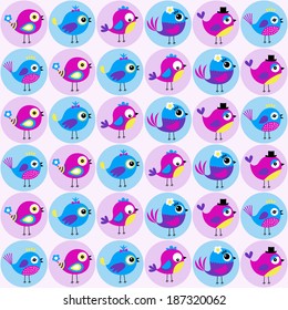 seamless birds pattern