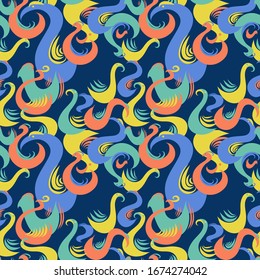 Patrón de pájaros sin mar. patrón vectorial de silueta de pájaro.