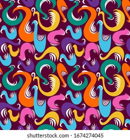 Seamless birds pattern. bird silhouette vector pattern.