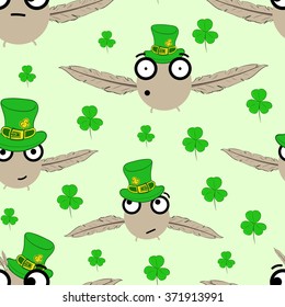 Seamless birds St. Patrick's Day