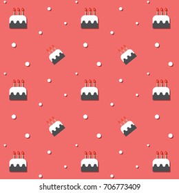 Seamless Birthday Cake With Candles Party Pattern