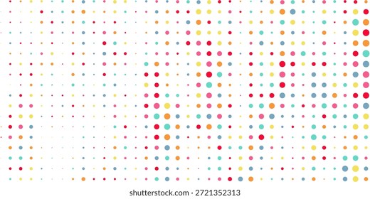 Seamless birthday polka dot pattern. Colorful bright repeated round confetti background. Cute dotted wallpaper for Easter wrapping paper, birthday decoration design, kid bday nursery decor. Vector