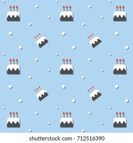 Seamless Birthday Sweet Cake With Candles Pattern