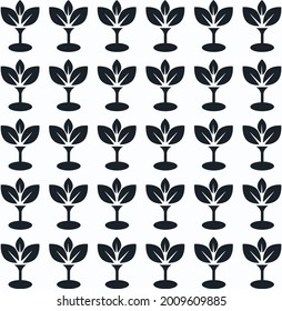 seamless Black abstract  leaf pattern design