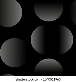 Seamless black abstract pattern with luxury gradient of geometric elements. Neutral rich background with circles for premium web design, wallpaper, wrapping paper, prints, textile. Vector illustration