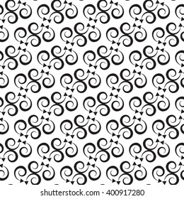 Seamless Black Arrow Pattern. Abstract Monochrome Background. Vector Regular Texture