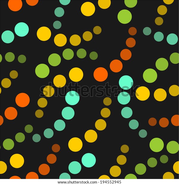 Seamless Black Background Colorful Gradient Dots Stock Vector (Royalty ...