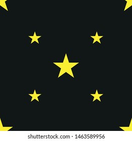 Seamless black background on yellow stars pattern vector
