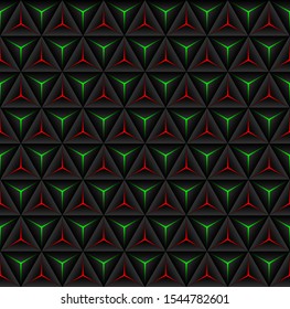 seamless black background with red and green triangles