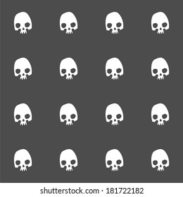 seamless black background with vector skulls
