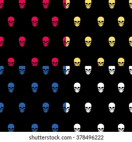 seamless black background with vector skulls/head band with skulls