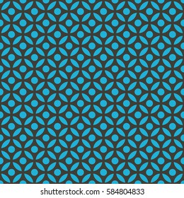 Seamless black and blue arabic round pattern vector