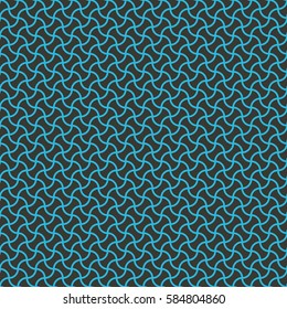 Seamless black and blue arc based geometric pattern vector
