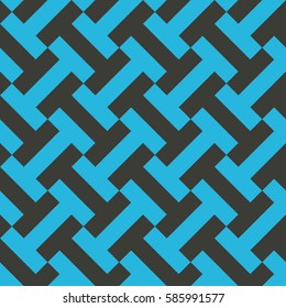 Seamless black and blue diagonal op art pixel tribal pattern vector